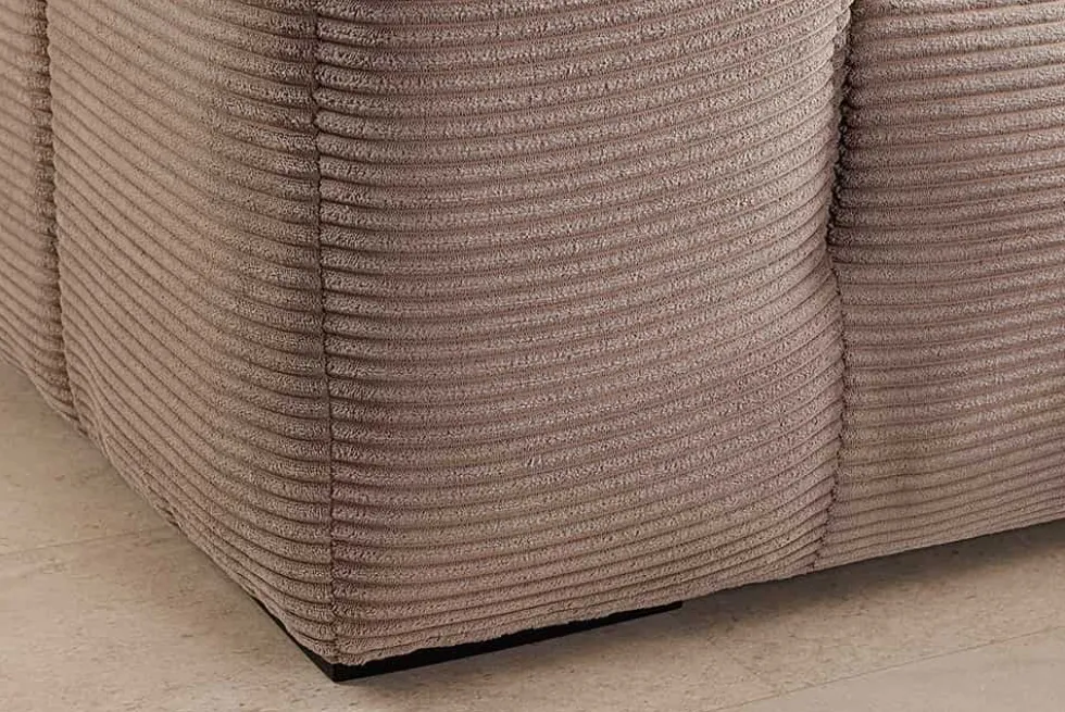 Modernes Ecksofa ZERO GRAVITY 240cm greige Cord 3-Sitzer Couch L-Form
