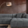 Modernes Ecksofa ZERO GRAVITY 240cm dunkelgrau Cord 3-Sitzer Couch L-Form