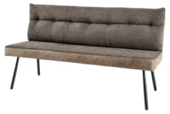 Moderne Sitzbank BIG GEORGE 160cm taupe Flachgewebe Taschenfederkern schwarz