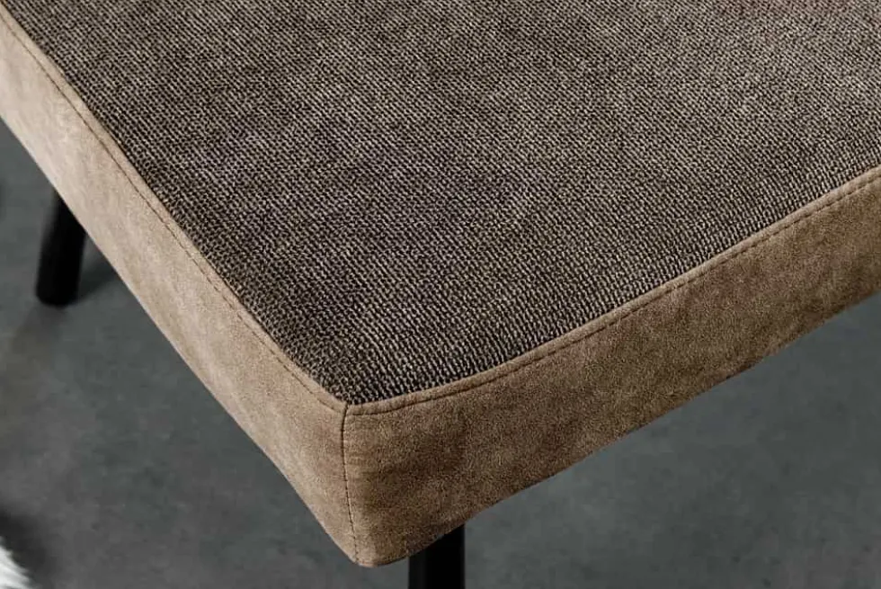 Moderne Sitzbank BIG GEORGE 160cm taupe Flachgewebe Taschenfederkern schwarz