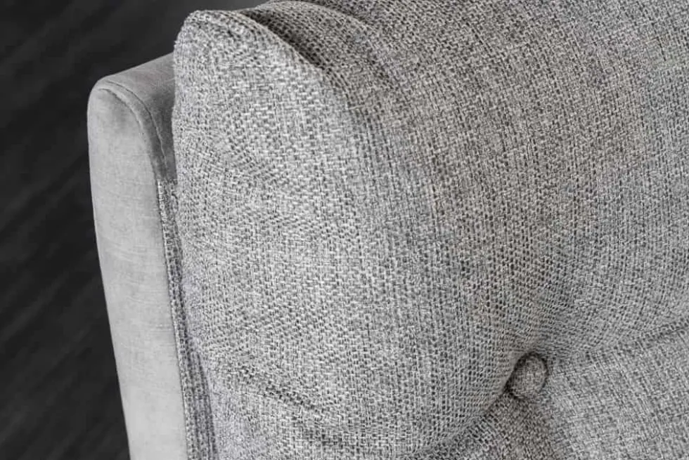 Moderne Sitzbank BIG GEORGE 160cm grau Samt Strukturstoff Taschenfederkern Metall