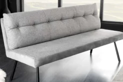 Moderne Sitzbank BIG GEORGE 160cm grau Samt Strukturstoff Taschenfederkern Metall