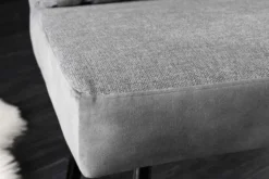 Moderne Sitzbank BIG GEORGE 160cm grau Samt Strukturstoff Taschenfederkern Metall