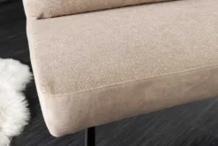 Moderne Sitzbank BIG GEORGE 160cm champagner beige Samt Strukturstoff Taschenfederkern