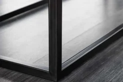 Moderne Sitzbank PETIT BEAUTÉ 110cm senfgelb Samt schwarzes Metallgestell