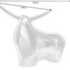 Moderne Skulptur BIG BULL silber Aluminium Dekoration Stierfigur Briefbeschwerer