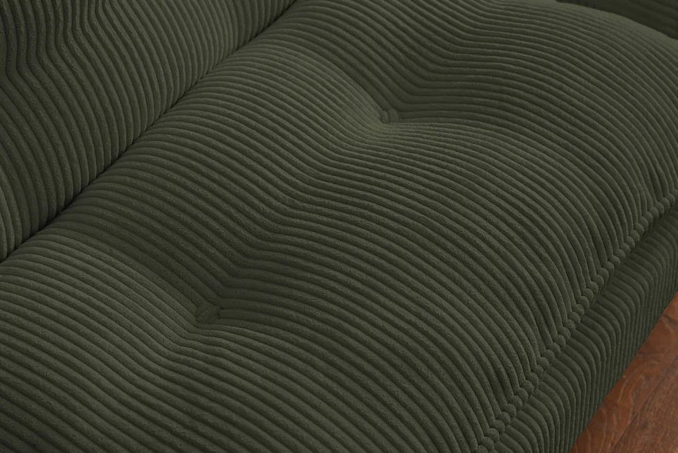 Modernes Schlafsofa COCOONING 190cm grün Cord 3-Sitzer Couch