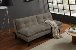Modernes Schlafsofa COCOONING 190cm greige Cord 3-Sitzer Couch
