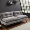 Modernes Schlafsofa COCOONING 190cm grau Chenillestoff 3-Sitzer Couch