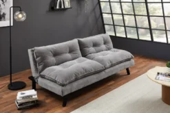 Modernes Schlafsofa COCOONING 190cm grau Chenillestoff 3-Sitzer Couch