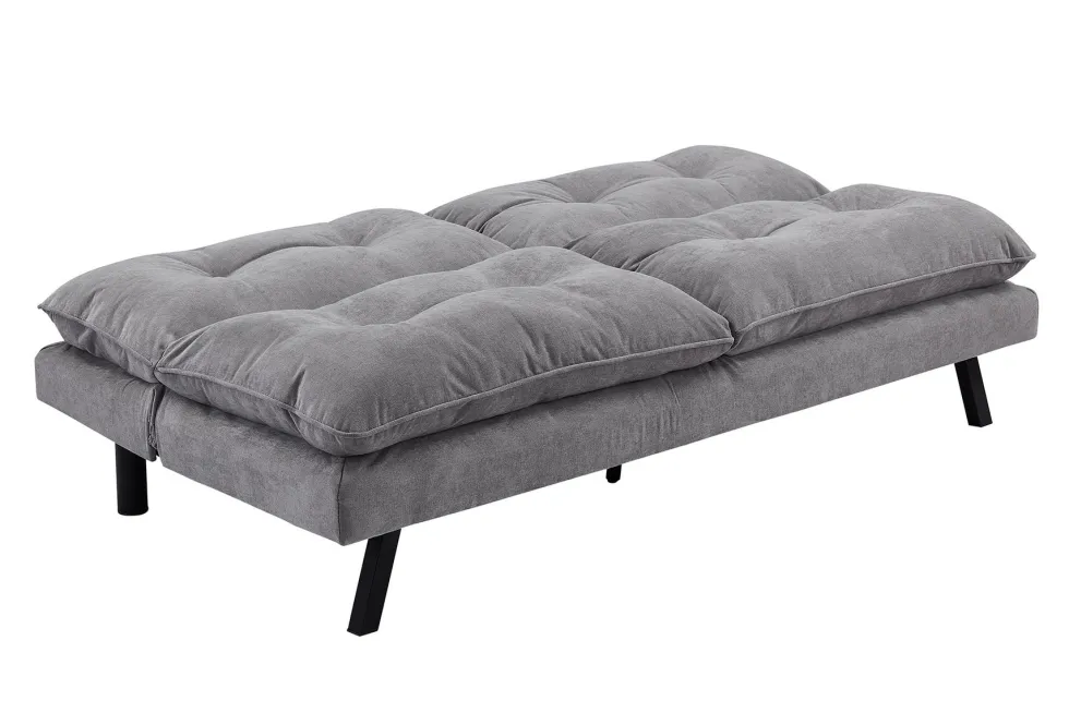 Modernes Schlafsofa COCOONING 190cm grau Chenillestoff 3-Sitzer Couch