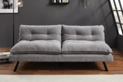 Modernes Schlafsofa COCOONING 190cm grau Chenillestoff 3-Sitzer Couch