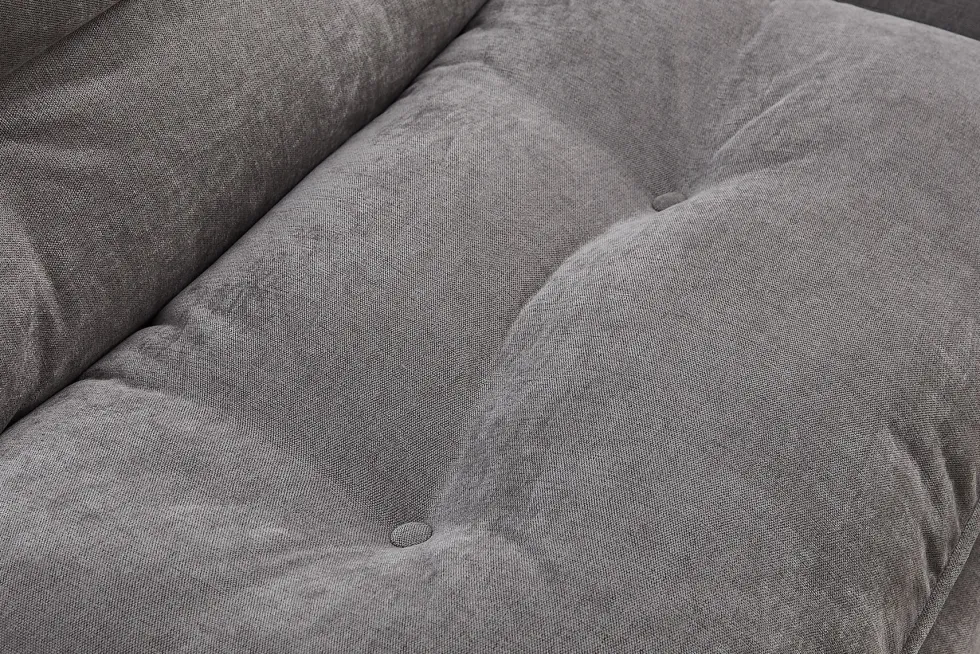 Modernes Schlafsofa COCOONING 190cm grau Chenillestoff 3-Sitzer Couch