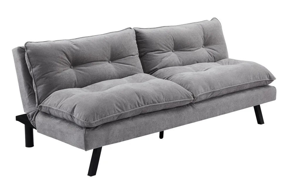 Modernes Schlafsofa COCOONING 190cm grau Chenillestoff 3-Sitzer Couch
