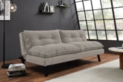 Modernes Schlafsofa COCOONING 190cm beige Chenillestoff 3-Sitzer Couch