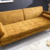 Modernes Schlafsofa COUTURE 200cm senfgelb Microvelours 3-Sitzer Couch mit Schlaffunktion