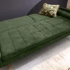 Modernes Schlafsofa COUTURE 200cm grün Microvelours 3-Sitzer Couch mit Schlaffunktion