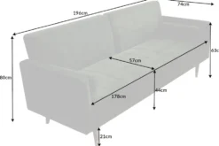 Modernes Schlafsofa COUTURE 200cm grün Microvelours 3-Sitzer Couch mit Schlaffunktion