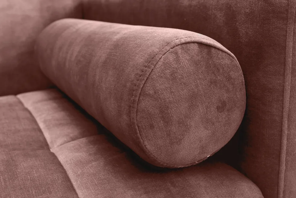 Modernes Schlafsofa COUTURE 200cm altrosa Microvelours 3-Sitzer Couch mit Schlaffunktion