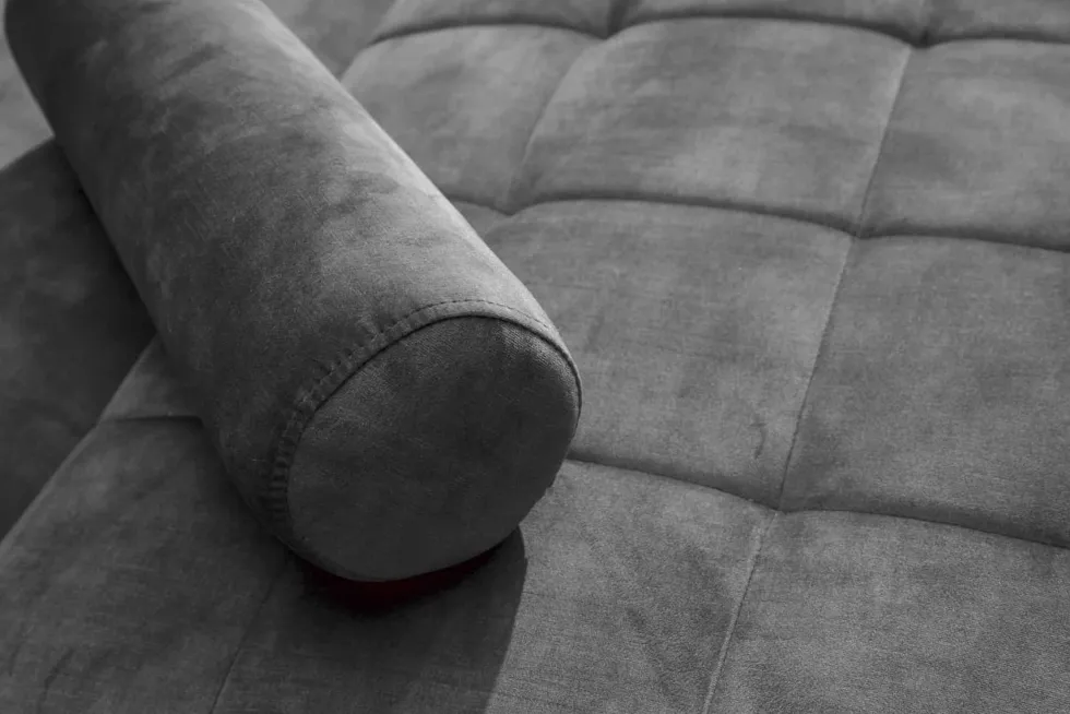 Modernes Schlafsofa COUTURE 200cm grau Microvelours 3-Sitzer Couch mit Schlaffunktion