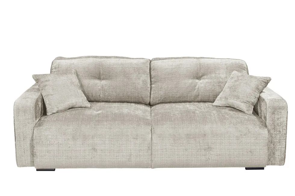 Modernes Schlafsofa DIAMOND 235cm taupe Chenille Cremona mit Stauraum 3-Sitzer Couch
