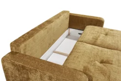 Modernes Schlafsofa DIAMOND 235cm senfgelb Chenille Cremona mit Stauraum 3-Sitzer Couch
