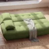 Modernes Schlafsofa ELYPSE 200cm grün Chenille 3-Sitzer Couch inkl. Kissen