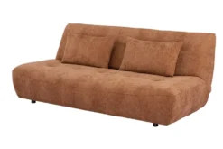 Modernes Schlafsofa ELYPSE 200cm rostbraun Chenillestoff 3-Sitzer Couch inkl. Kissen