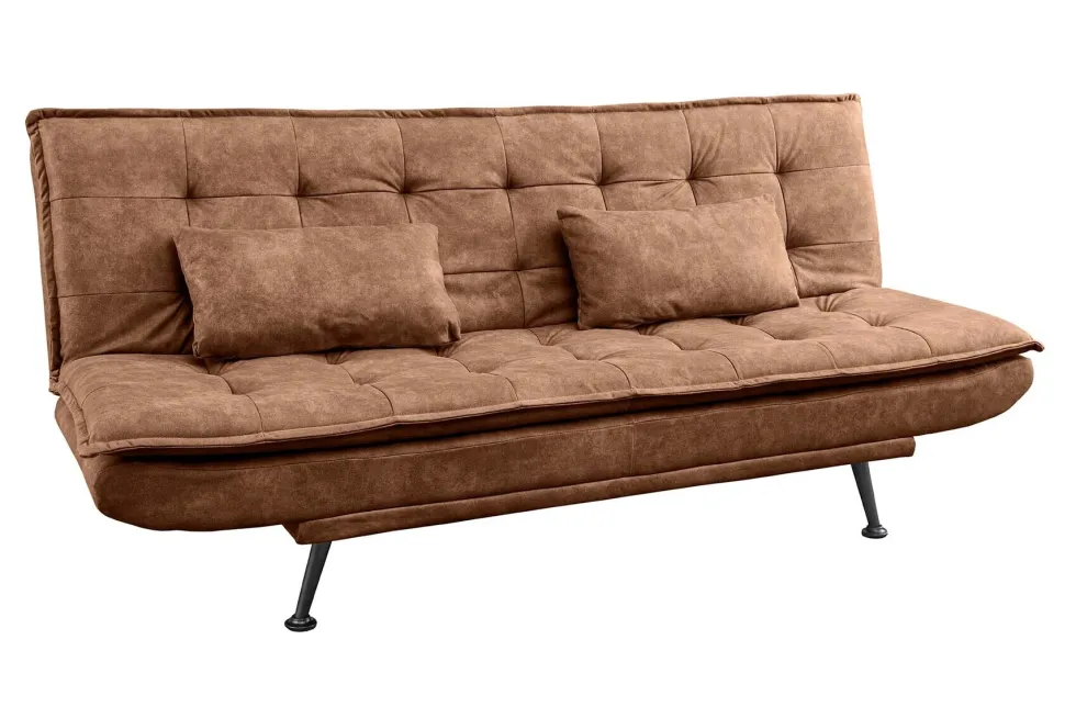 Modernes Schlafsofa JAZZ 190cm antik braun Microfaser 3-Sitzer Couch