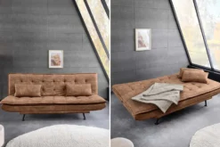 Modernes Schlafsofa JAZZ 190cm antik braun Microfaser 3-Sitzer Couch