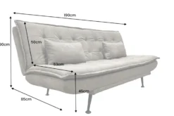 Modernes Schlafsofa JAZZ 190cm antik taupe Microfaser 3-Sitzer Couch