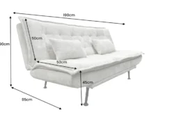 Modernes Schlafsofa JAZZ 190cm champagner beige Chenille 3-Sitzer Couch