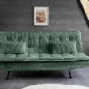 Modernes Schlafsofa JAZZ 190cm grün Cord 3-Sitzer Couch