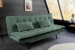 Modernes Schlafsofa JAZZ 190cm grün Cord 3-Sitzer Couch