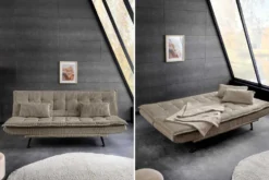 Modernes Schlafsofa JAZZ 190cm greige Cord 3-Sitzer Couch