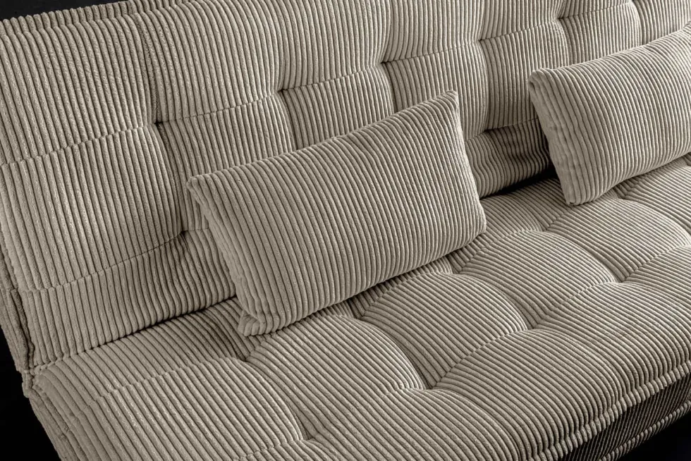 Modernes Schlafsofa JAZZ 190cm greige Cord 3-Sitzer Couch