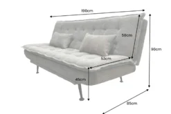 Modernes Schlafsofa JAZZ 190cm greige Cord 3-Sitzer Couch