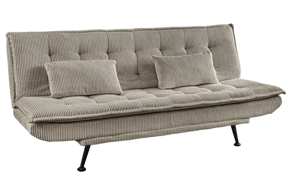 Modernes Schlafsofa JAZZ 190cm greige Cord 3-Sitzer Couch