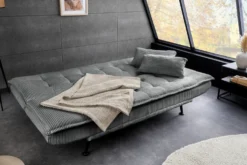 Modernes Schlafsofa JAZZ 190cm grau Cord 3-Sitzer Couch