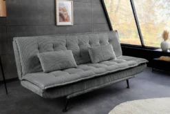 Modernes Schlafsofa JAZZ 190cm grau Cord 3-Sitzer Couch