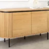 Modernes Sideboard ATELIER 120cm natur Eiche schwarz Metall vier Fächer