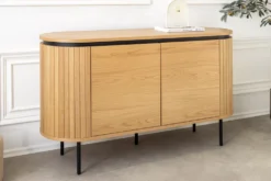 Modernes Sideboard ATELIER 120cm natur Eiche schwarz Metall vier Fächer