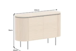 Modernes Sideboard ATELIER 120cm natur Eiche schwarz Metall vier Fächer