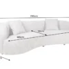Modernes Sofa ATELIER 230cm grau Bouclé 3-Sitzer Couch inkl. Kissen