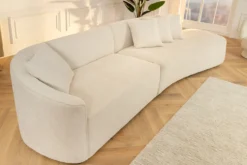 Modernes Sofa ATELIER L 330cm beige Bouclé XXL-Couch Nosagfederung inkl. Kissen