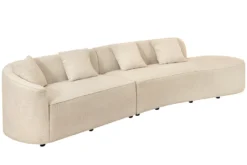 Modernes Sofa ATELIER L 330cm beige Bouclé XXL-Couch Nosagfederung inkl. Kissen