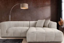 Modernes Sofa ZERO GRAVITY 240cm beige Cord 3-Sitzer Couch