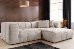 Modernes Sofa ZERO GRAVITY 240cm beige Cord 3-Sitzer Couch