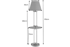 Moderne Stehlampe Beistelltisch SERVANT 175cm schwarz Metall rund