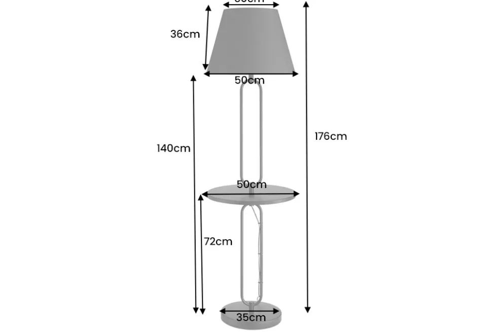 Moderne Stehlampe Beistelltisch SERVANT 175cm schwarz Metall rund